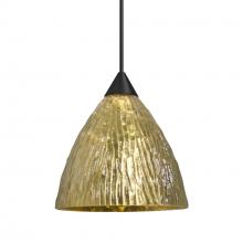 Besa Lighting X-EVEGS-BK - Besa Eve Pendant For Multiport Canopies, Stone Gold Foil, Black Finish, 1x50W MAX GY6.35 Base