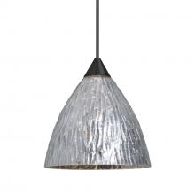 Besa Lighting X-EVESS-LED-BK - Besa Eve Pendant For Multiport Canopies, Stone Silver Foil, Black Finish, 1x5W LED