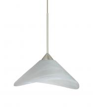 Besa Lighting XP-191352-LED-SN-L - Besa Pendant Hoppi Satin Nickel Marble 1x3W LED, 15Ft. Cord