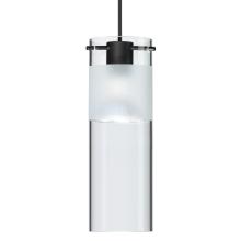 Besa Lighting XP-6527EC-LED-BK - Besa Pendant Scope 7, Black Finish, Clear/Frost 1x5W LED