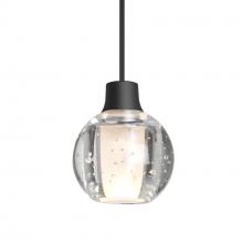 Besa Lighting XP-BOCA3BB-LED-BK - Besa Boca 3 Pendant, Clear Bubble, Black Finish, 1x3W LED