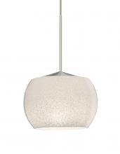 Besa Lighting XP-KENOWH-LED-SN - Besa, Keno Cord Pendant, White Sand, Satin Nickel Finish, 1x3W LED