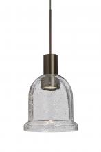 Besa Lighting XP-KIBACL-LED-BR-L - Besa, Kiba Cord Pendant, Clear Bubble, Bronze Finish, 1x3W LED, 15Ft. Cord