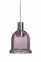 Besa Lighting XP-KIBAPL-LED-SN-L - Besa, Kiba Cord Pendant, Plum Bubble, Satin Nickel Finish, 1x3W LED, 15Ft. Cord