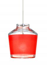 Besa Lighting XP-PIC6RD-LED-SN - Besa Pendant Pica 6 Satin Nickel Red Sand 1x5W LED