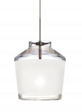 Besa Lighting XP-PIC6WH-BR-L - Besa Pendant Pica 6 Bronze White Sand 1x50W Halogen, 15Ft. Cord