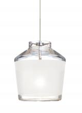 Besa Lighting XP-PIC6WH-LED-SN - Besa Pendant Pica 6 Satin Nickel White Sand 1x5W LED