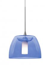 Besa Lighting XP-SPURBL-LED-SN - Besa Spur Cord Pendant, Blue, Satin Nickel Finish, 1x3W LED