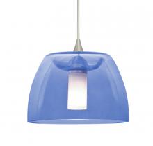 Besa Lighting XP-SPURBL-SN-L - Besa Spur Cord Pendant, Blue, Satin Nickel Finish, 1x35W Halogen, 15Ft. Cord