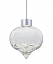 Besa Lighting XP-TERRACL-LED-SN - Besa Terra Cord Pendant, Clear Crystals, Satin Nickel Finish, 1x3W LED