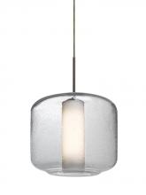 Besa Lighting J-NILES10CO-BR - Besa Niles 10 Pendant For Multiport Canopy, Clear Bubble/Opal, Bronze Finish, 1x60W M