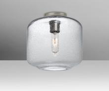 Besa Lighting NILES10CLC-SN - Besa Niles 10 Ceiling, Clear Bubble, Satin Nickel Finish, 1x60W T10