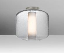 Besa Lighting NILES10COC-SN - Besa Niles 10 Ceiling, Clear Bubble/Opal, Satin Nickel Finish, 1x60W T10