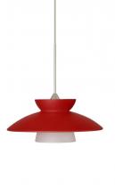 Besa Lighting X-271831-LED-SN - Besa Pendant For Multiport Canopy Trilo 7 Satin Nickel Red Matte 1x5W LED