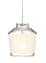 Besa Lighting X-PIC6WH-SN - Besa Pendant For Multiport Canopy Pica 6 Satin Nickel White Sand 1x50W Halogen
