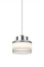 Besa Lighting X-PIVOTCL-LED-SN - Besa, Pivot Cord Pendant For Multiport Canopy, Opal Glossy/Clear, Satin Nickel Finish