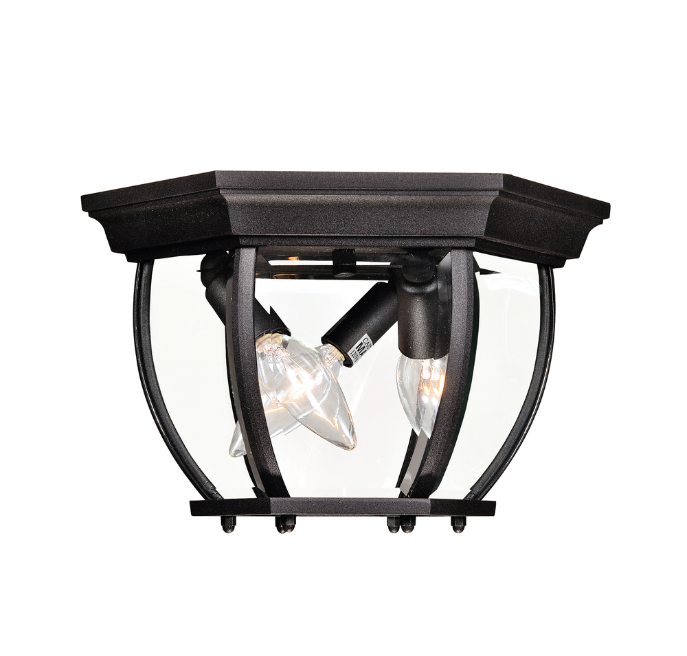 3-light Outdoor Ceiling Light In Black