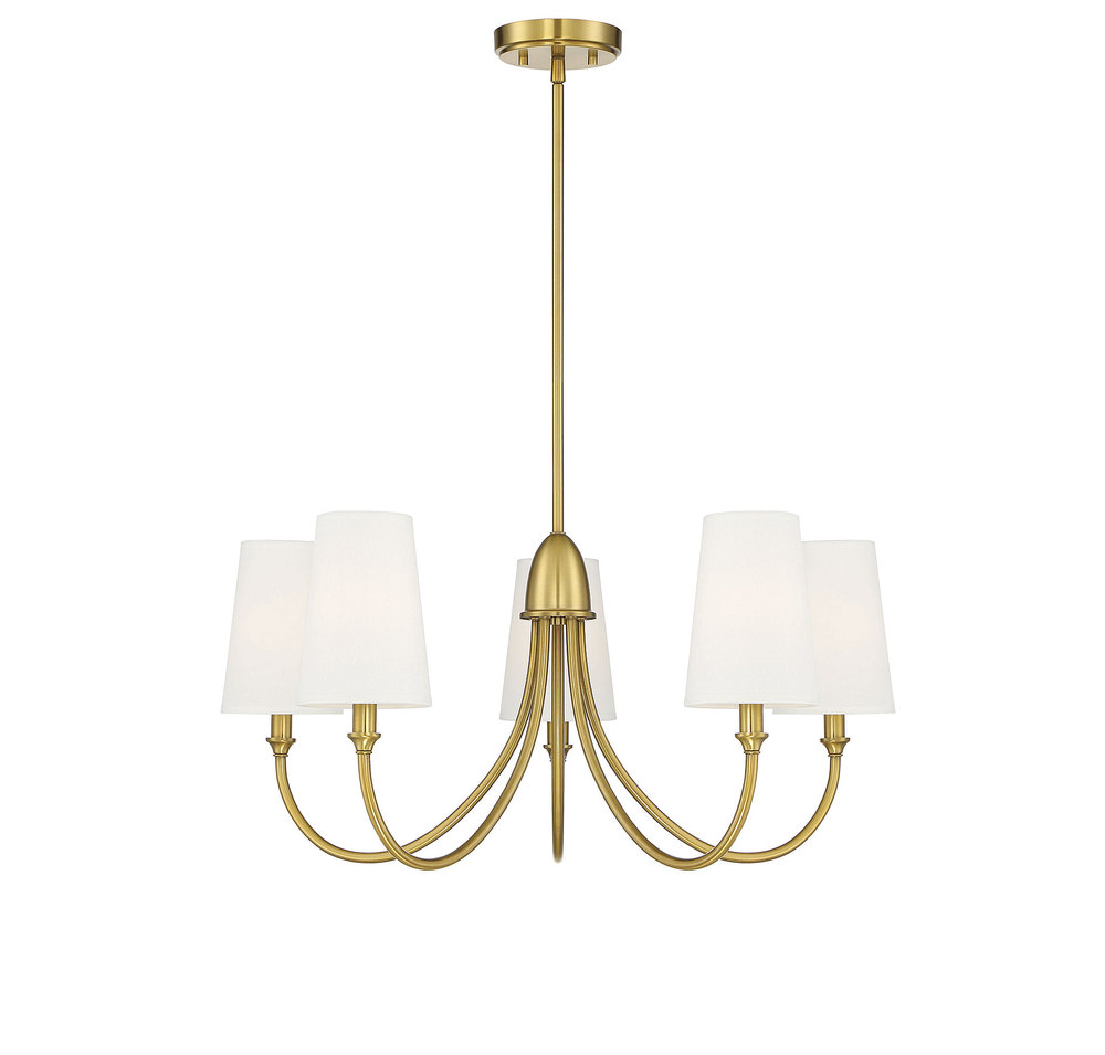 Cameron 5-Light Chandelier in Warm Brass