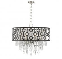 Savoy House 7-1879-6-66 - Rory 6-Light Pendant in Matte Black with Satin Nickel