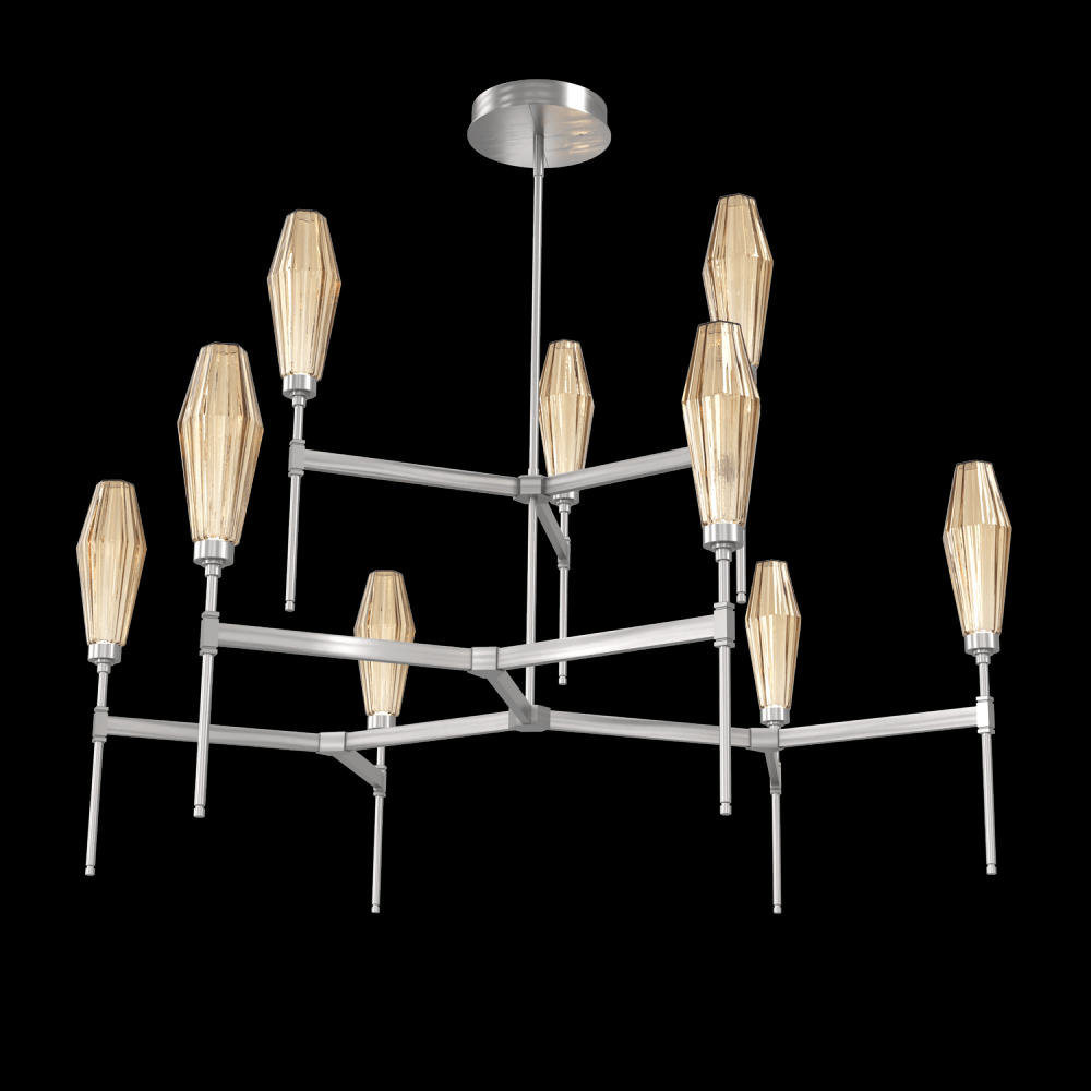 Aalto Round Chandelier-54-Satin Nickel