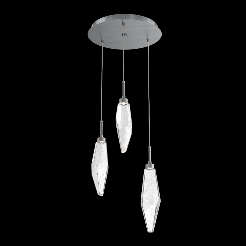 Rock Crystal Round 3pc Multi-Pendant