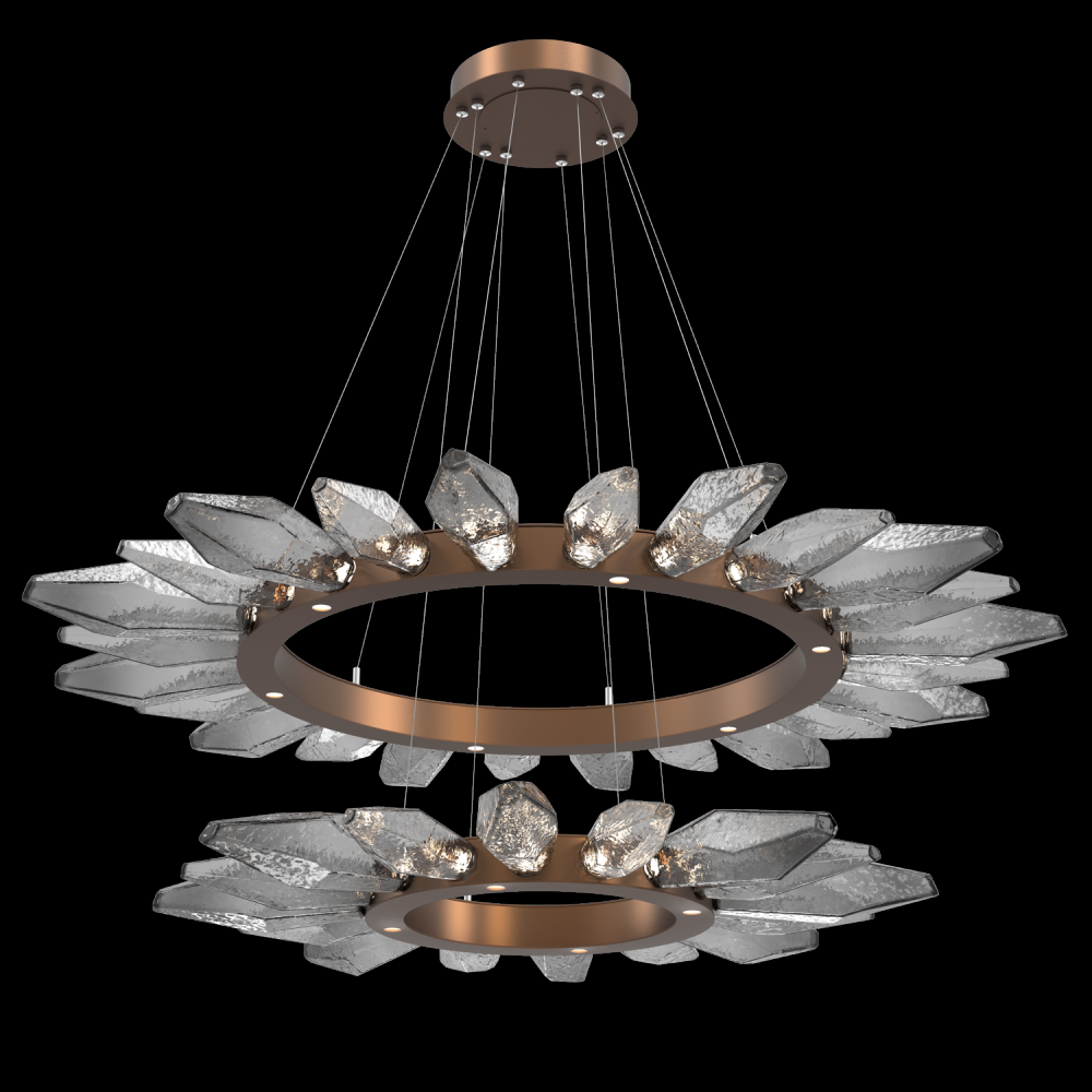 Rock Crystal Radial Ring Two Tier - 42/56-Burnished Bronze