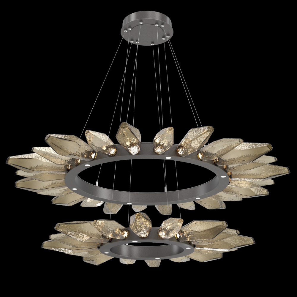 Rock Crystal Radial Ring Two Tier - 42/56-Graphite