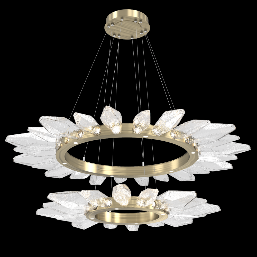 Rock Crystal Radial Ring Two Tier - 42/56-Heritage Brass