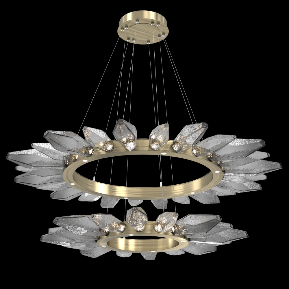 Rock Crystal Radial Ring Two Tier - 42/56-Heritage Brass
