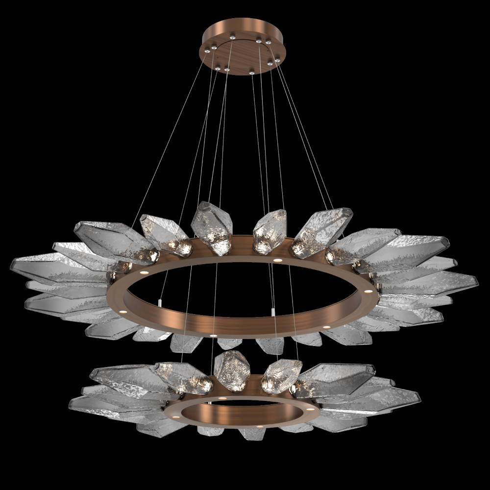 Rock Crystal Radial Ring Two Tier - 42/56-Oil Rubbed Bronze