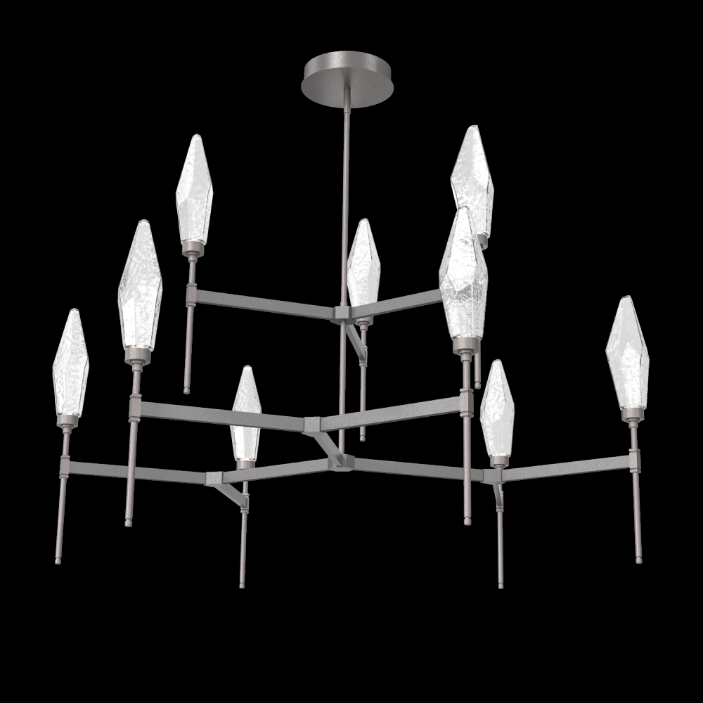 Rock Crystal Round Chandelier-54-Graphite