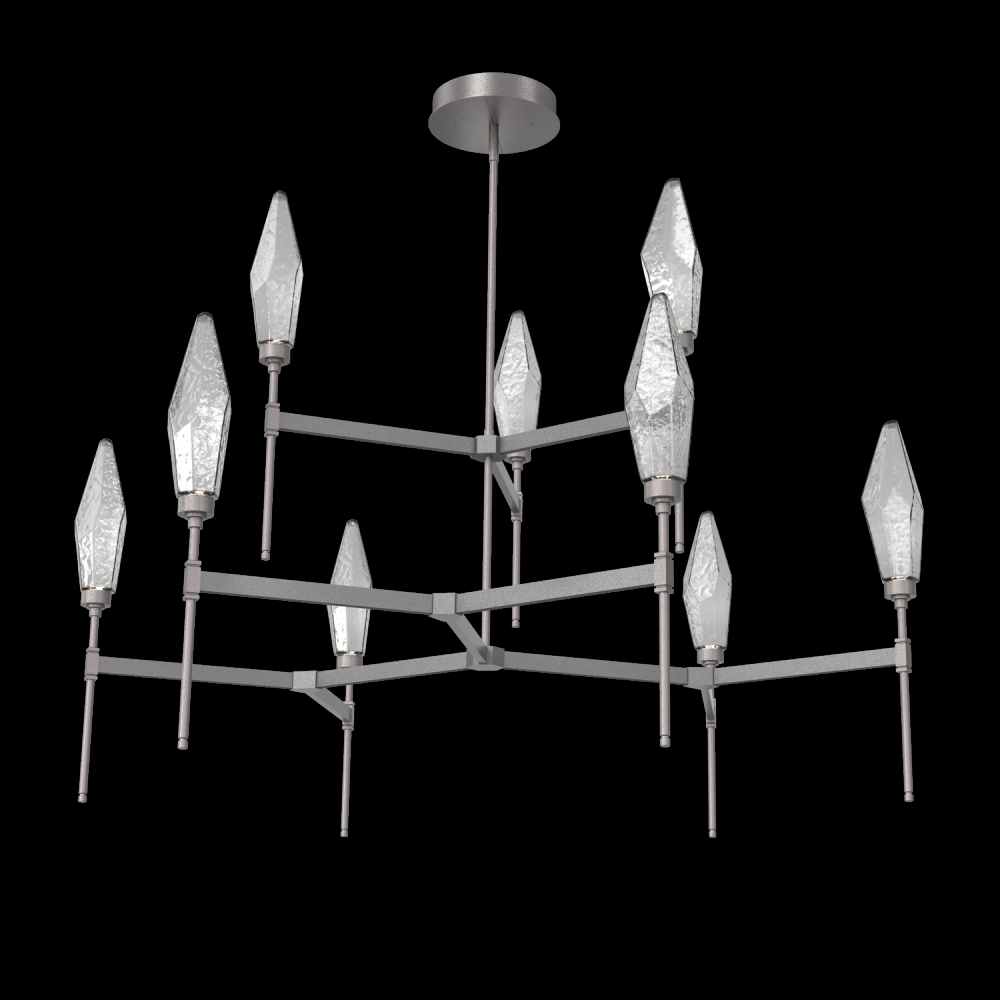 Rock Crystal Round Belvedere Chandelier-54-Graphite