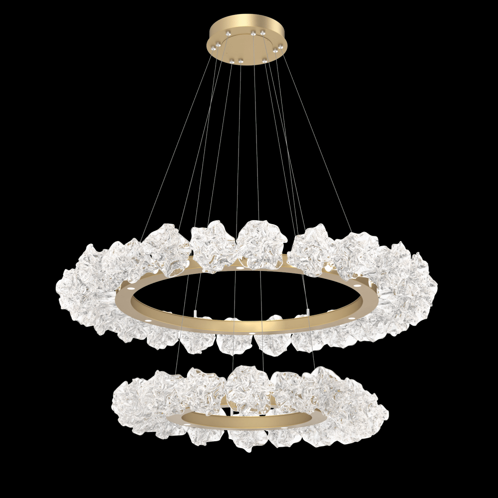 Two Tier Blossom Ring Chandelier - 2B-Classic Silver