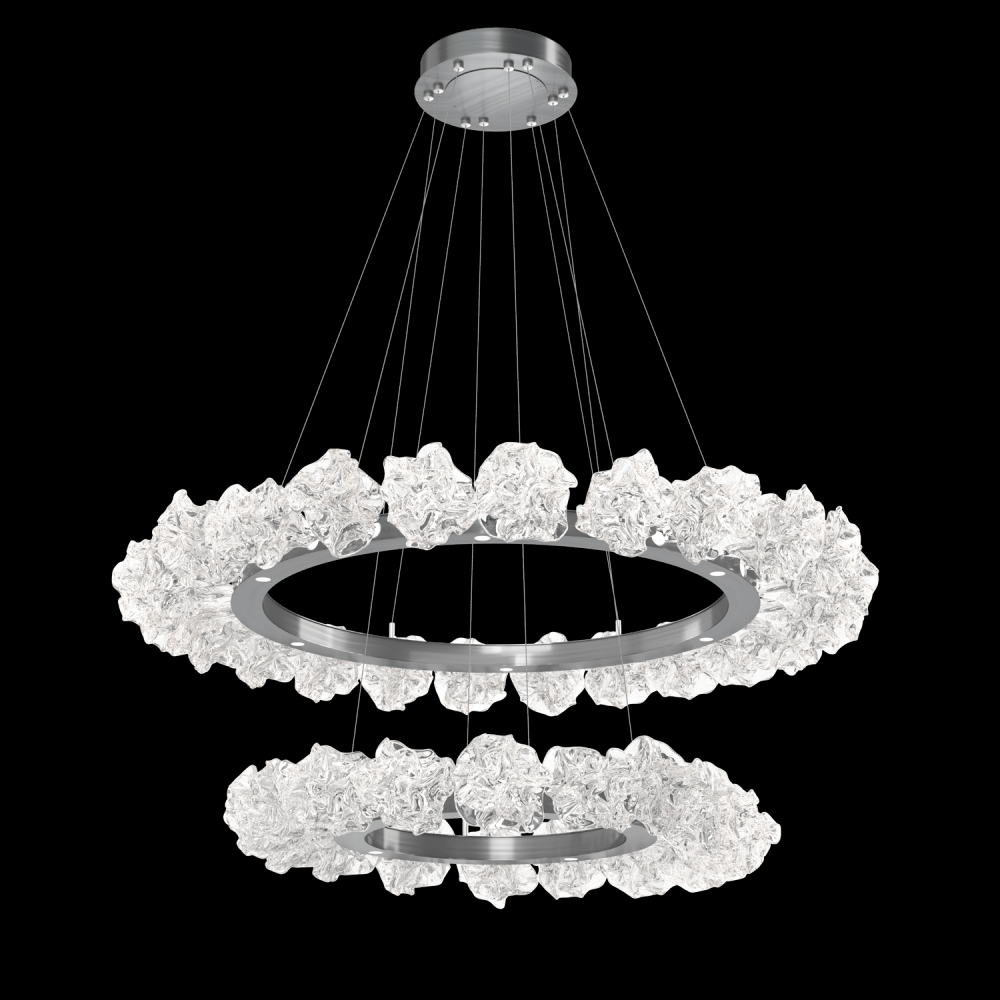 Two Tier Blossom Ring Chandelier - 2B-Gunmetal