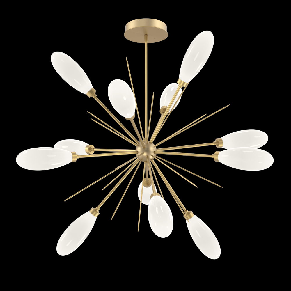 Fiori  Starburst Chandelier - 46&#34; -Gilded Brass