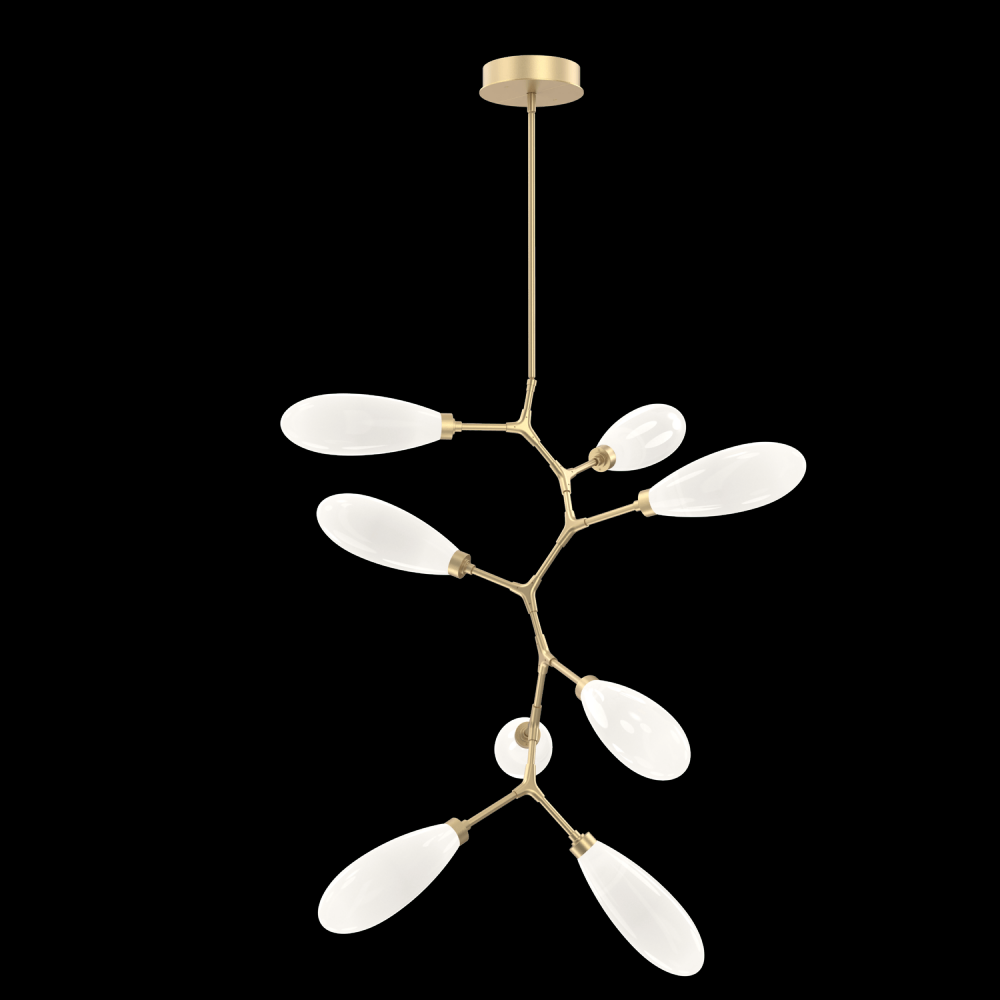 Fiori Modern Vine 8 Pc.-Gilded Brass-White Glass Lens