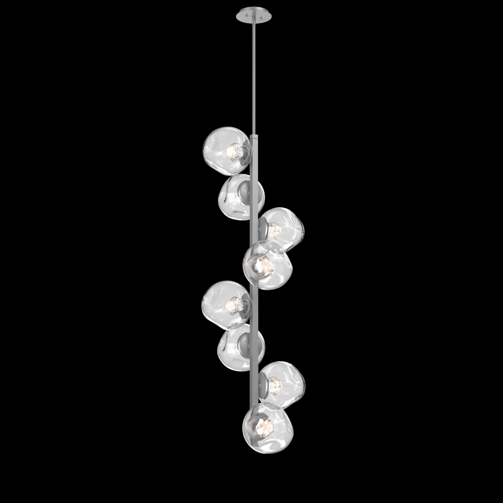 Luna 8pc Twisted Vine-Classic Silver-Zircon Inner - Clear Outer-Threaded Rod Suspension-LED 2700K