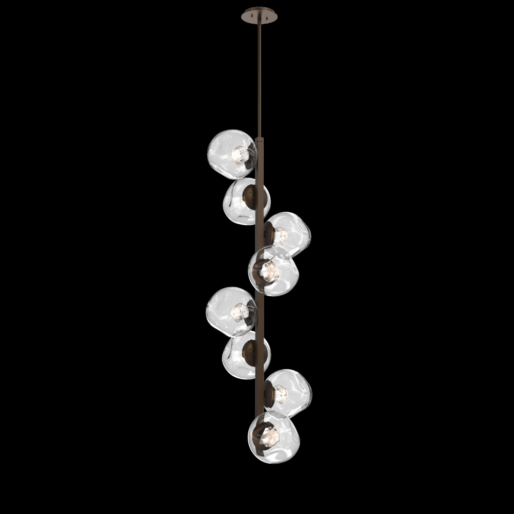 Luna 8pc Twisted Vine-Flat Bronze-Zircon Inner - Clear Outer-Threaded Rod Suspension-LED 3000K