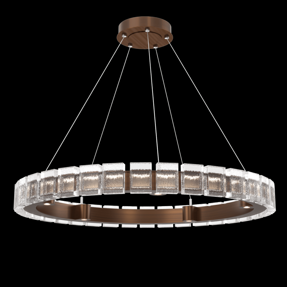 Tessera 38in Ring-Oil Rubbed Bronze-Pavé Cast Glass