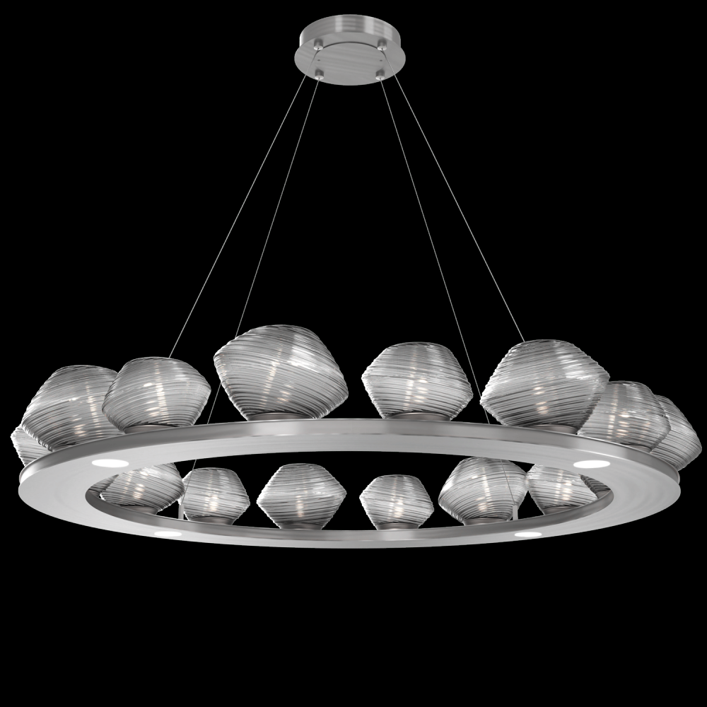 Mesa 48&#34; Ring-Satin Nickel-Smoke Blown Glass