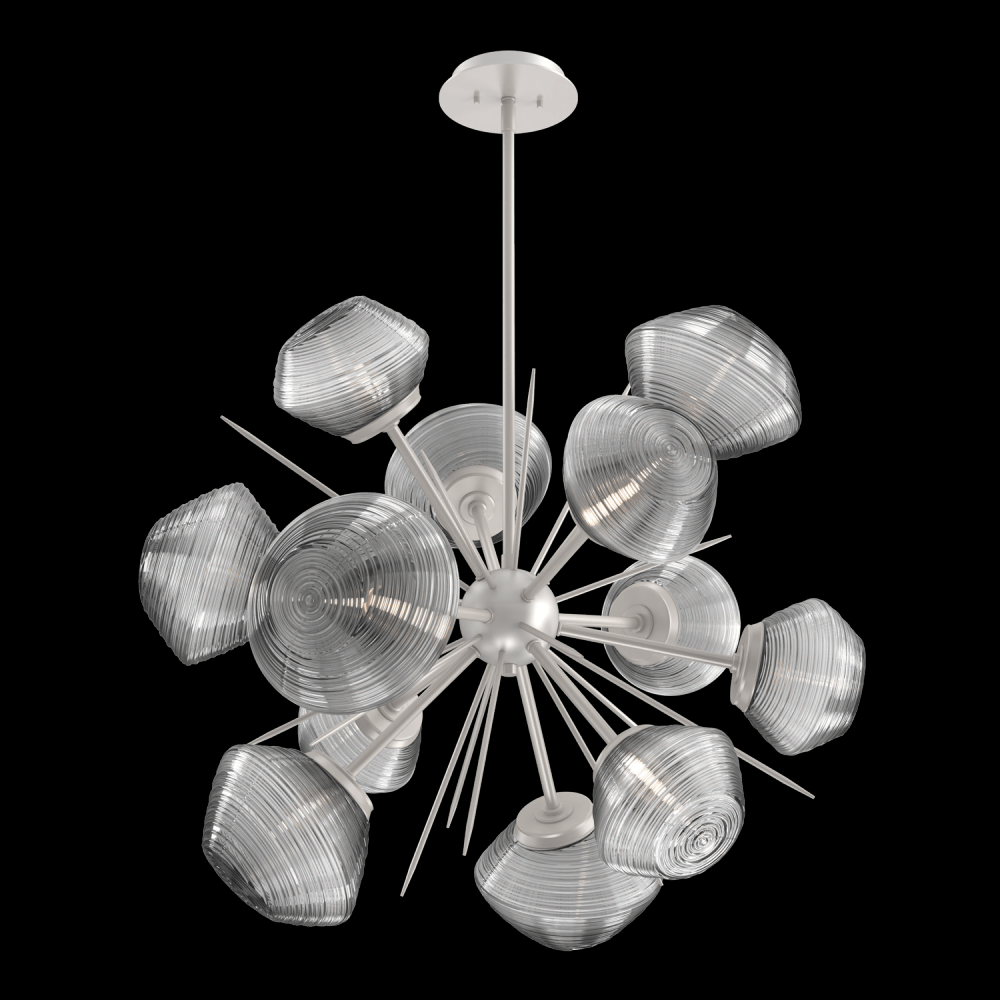 Mesa 36&#34; Starburst-Beige Silver-Smoke Blown Glass