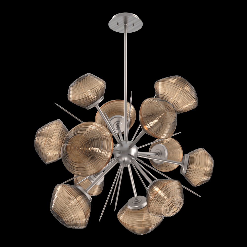 Mesa 36&#34; Starburst-Satin Nickel-Bronze Blown Glass