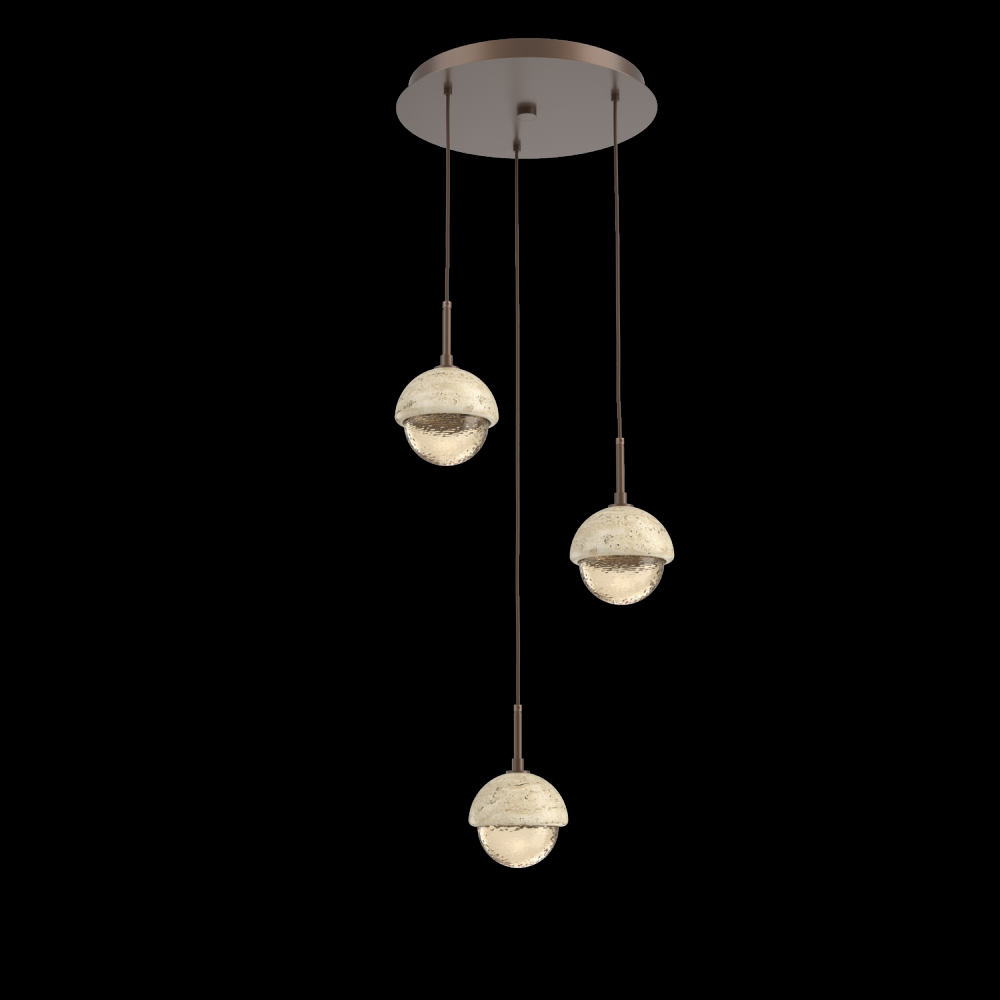 Cabochon Round 3pc Multi-Pendant