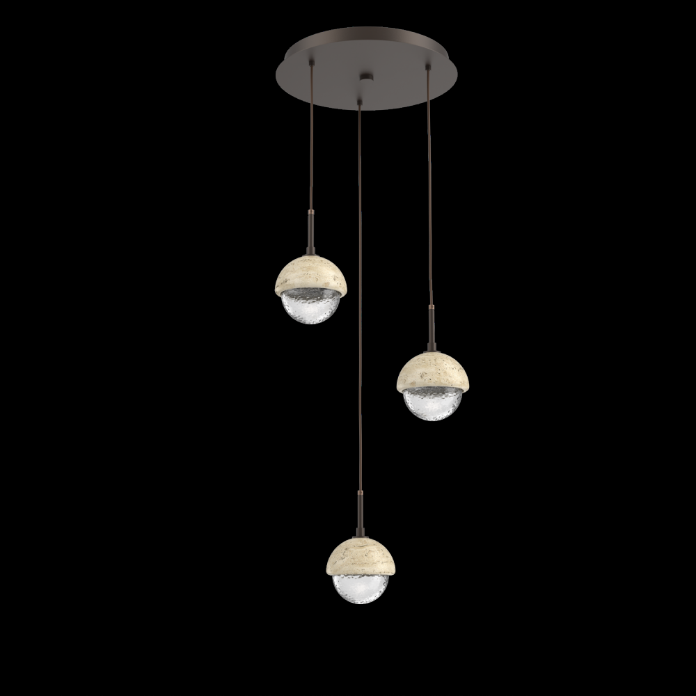 Cabochon Round 3pc Multi-Pendant
