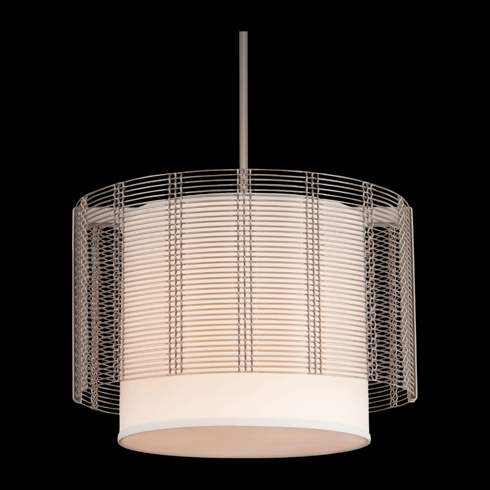 Downtown Mesh Drum with Linen Shade-31-Graphite