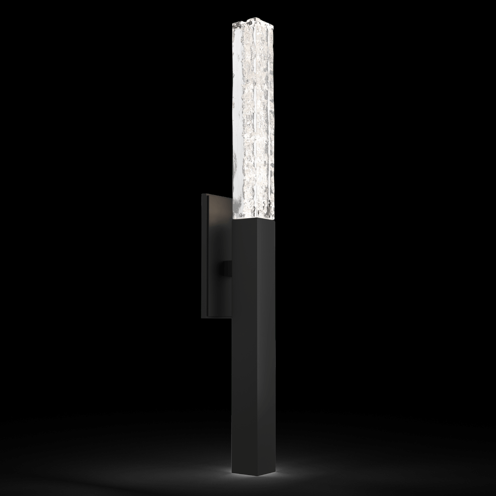Axis Indoor Sconce - 26-Matte Black-Clear Textured Cast Glass-Ready to Ship