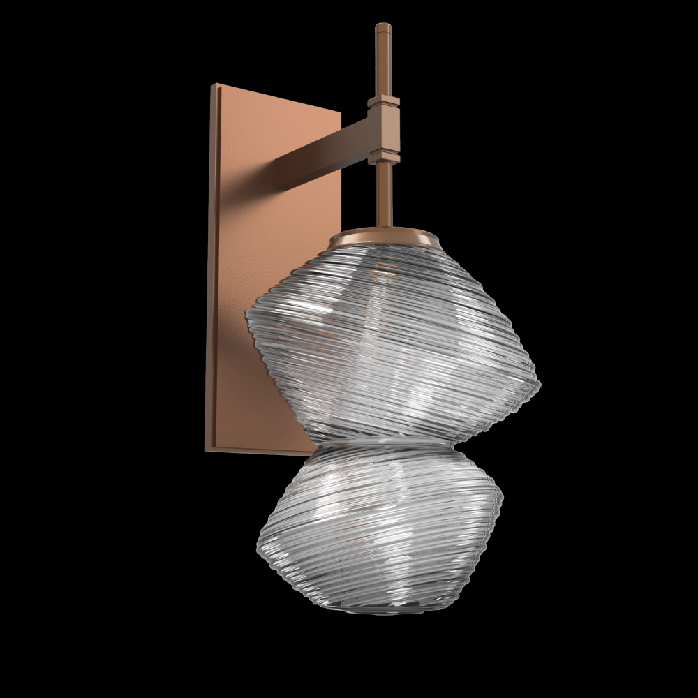 Mesa Sconce-Burnished Bronze-Smoke Blown Glass