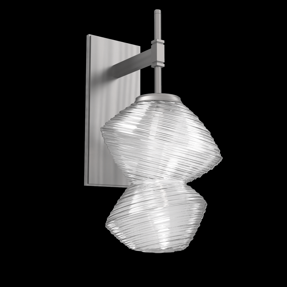 Mesa Sconce-Satin Nickel-Clear Blown Glass