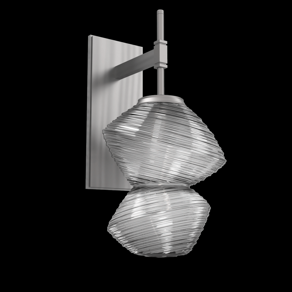 Mesa Sconce-Satin Nickel-Smoke Blown Glass