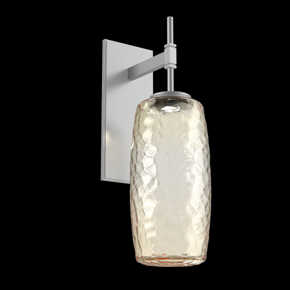 Vessel Tempo Sconce (Large)-Classic Silver-Amber Blown Glass-LED 2700K